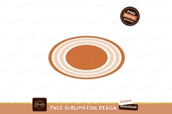 Orange oval shape with concentric rings cream black Product Image 1
