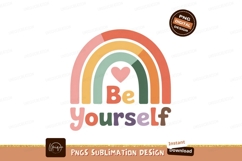 Retro Rainbow Heart Be Yourself Graphic image Product Image 1