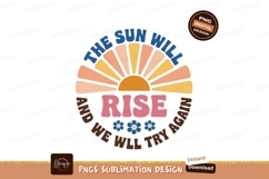 Retro Sun Rise Motivational Phrase vintage graphic Product Image 1