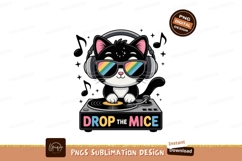 Cool cat D J playing music headphones sunglasses Product Image 1