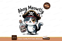 Pirate cat holding rum bottle skull Product Image 1