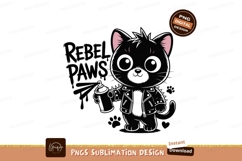 Black cat with spray paint can pink Product Image 1