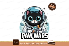Black cat astronaut holding laser gun space Product Image 1
