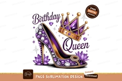 Purple jeweled high heel with crown and flowers gold Product Image 1