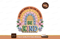 Rainbow bees and flowers be kind message image Product Image 1