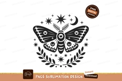 Moth moon stars laurel wreath celestial night Product Image 1