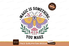 Mystical moth with eye and crystals mushroom leaf Product Image 1