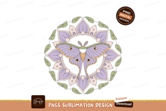 Lavender moth mandala green yellow Product Image 1