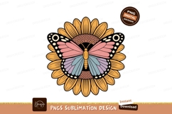Butterfly on Sunflower insect nature Product Image 1