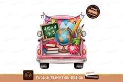 Pink truck filled with school supplies globe Product Image 1