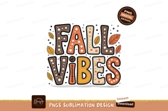 Autumn season lettering with leaves fall vibes Product Image 1