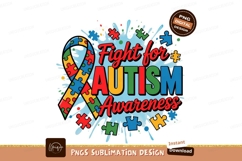 Autism awareness ribbon puzzle fight Product Image 1