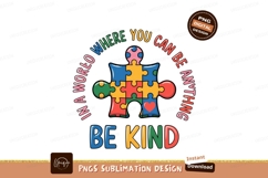 Colorful puzzle pieces autism awareness message image Product Image 1