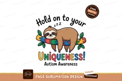 Sloth hanging on puzzle branch autism Product Image 1