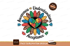 Colorful heart puzzle flower awareness autism Product Image 1