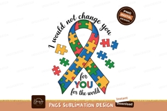 Colorful puzzle ribbon awareness autism pieces Product Image 1