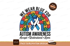 Colorful puzzle ribbon awareness autism pieces Product Image 1