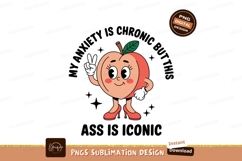 Peachy character with high heels fruit cartoon Product Image 1