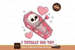 Skeleton coffin cupid hearts pink Product Image 1