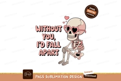 Skeleton wearing heart sunglasses with text pink Product Image 1