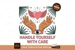 Pink heart wings hands eye stars plants Sublimation P N G Product Image 1
