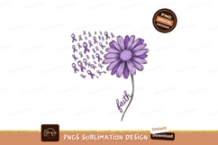 Purple flower faith ribbons awareness Product Image 1