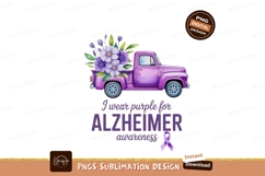 Purple truck floral awareness flowers alzheimer Product Image 1