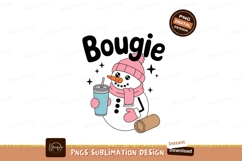 Format: Title: Snowman drinking beverage with pink accessori Product Image 1