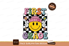 Groovy Smiley First Grade Vibes peace flowers Product Image 1