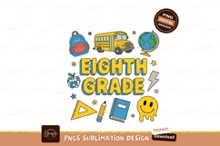 Back to school yellow bus and supplies backpack globe Product Image 1