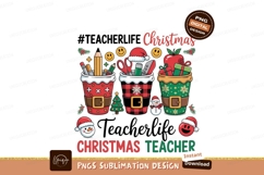 Red mug with school supplies and Christmas hat cocoa Product Image 1