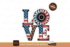Love Sunflower American Flag Leopard image Product Image 1