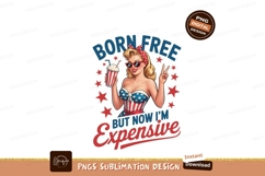 Patriotic woman holding drink stars stripes Product Image 1