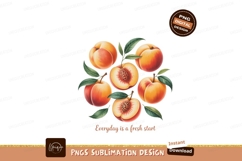 Ripe Peaches With Leaves fruit orange Product Image 1