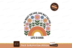Retro Rainbow Flowers Life Is Good floral nature Product Image 1