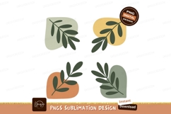 Abstract botanical shapes leaves green Product Image 1