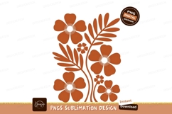 Orange Flowers and Leaves on Black floral botanical Product Image 1