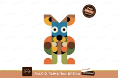 Geometric Animal Character abstract blue Product Image 1