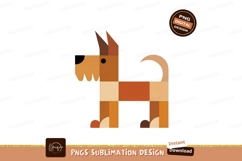 Geometric dog illustration animal brown Product Image 1