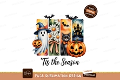 Ghost cat pumpkins bats haunted house daisies image Product Image 1
