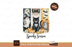Black cat ghost pumpkins bats tombstone halloween Product Image 1