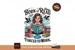 Girl reading books with dragons flying fantasy Product Image 1