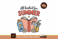 Summer reading book drink sunblock daisies image Product Image 1