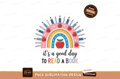 Rainbow apples pencils ruler reading image Product Image 1