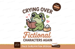 Sad frog reading book crying fictional characters image Product Image 1