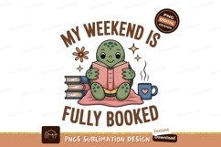 Turtle reading book with coffee image Product Image 1