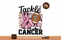 Football player with pink ribbon and flowers peace Product Image 1