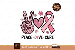 Pink leopard peace heart ribbon flowers image Product Image 1