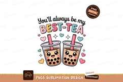 Cute bubble tea drinks with happy faces image Product Image 1