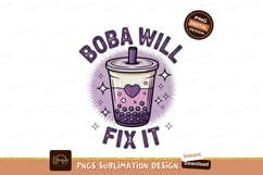 Purple boba drink with heart and stars image Product Image 1
